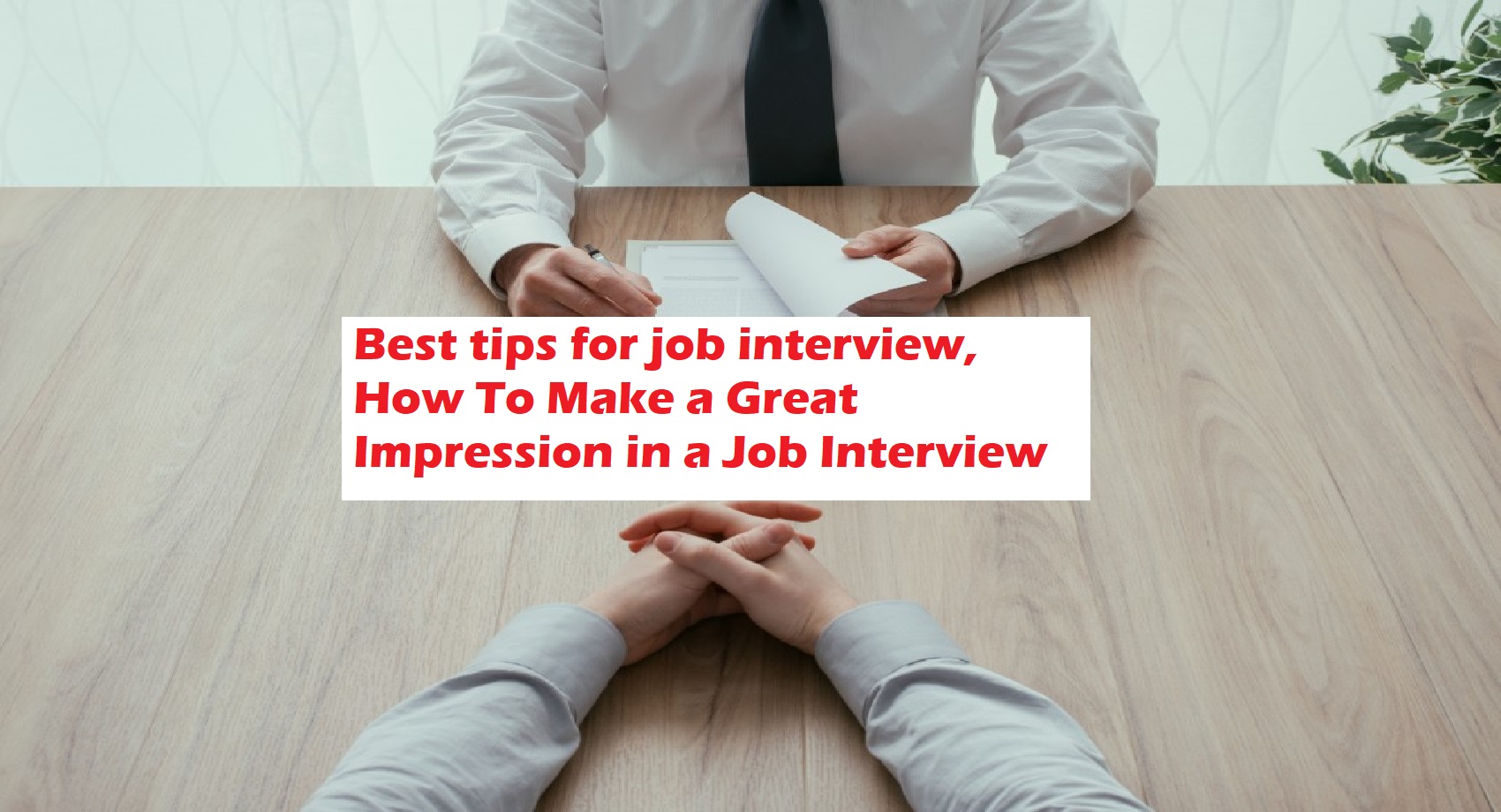 Best tips for job interview, How To Make a Great Impression in a Job